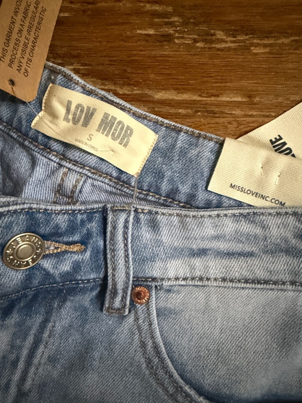 Miss Love stretch light wide leg denim pants size small - Picture 4 of 9